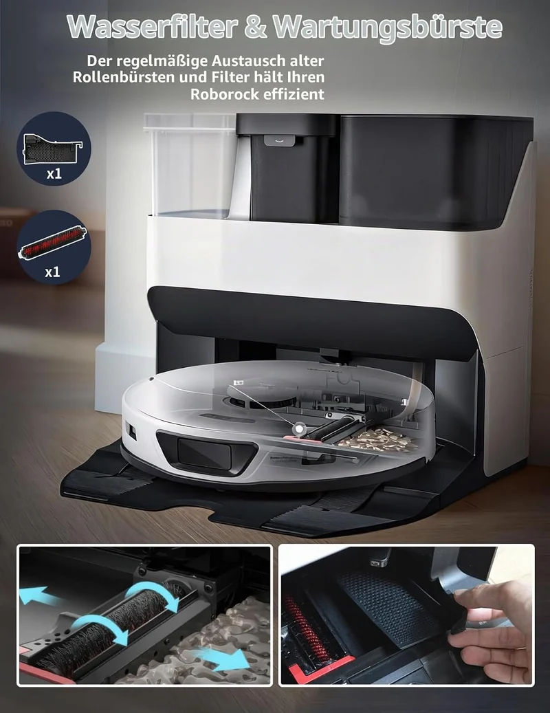 25 Stück Zubehör set für Roborock S7 MaxV Ultra/S7 Pro Ultra,mit Wasserfilter&Reinigungsbürste Assem