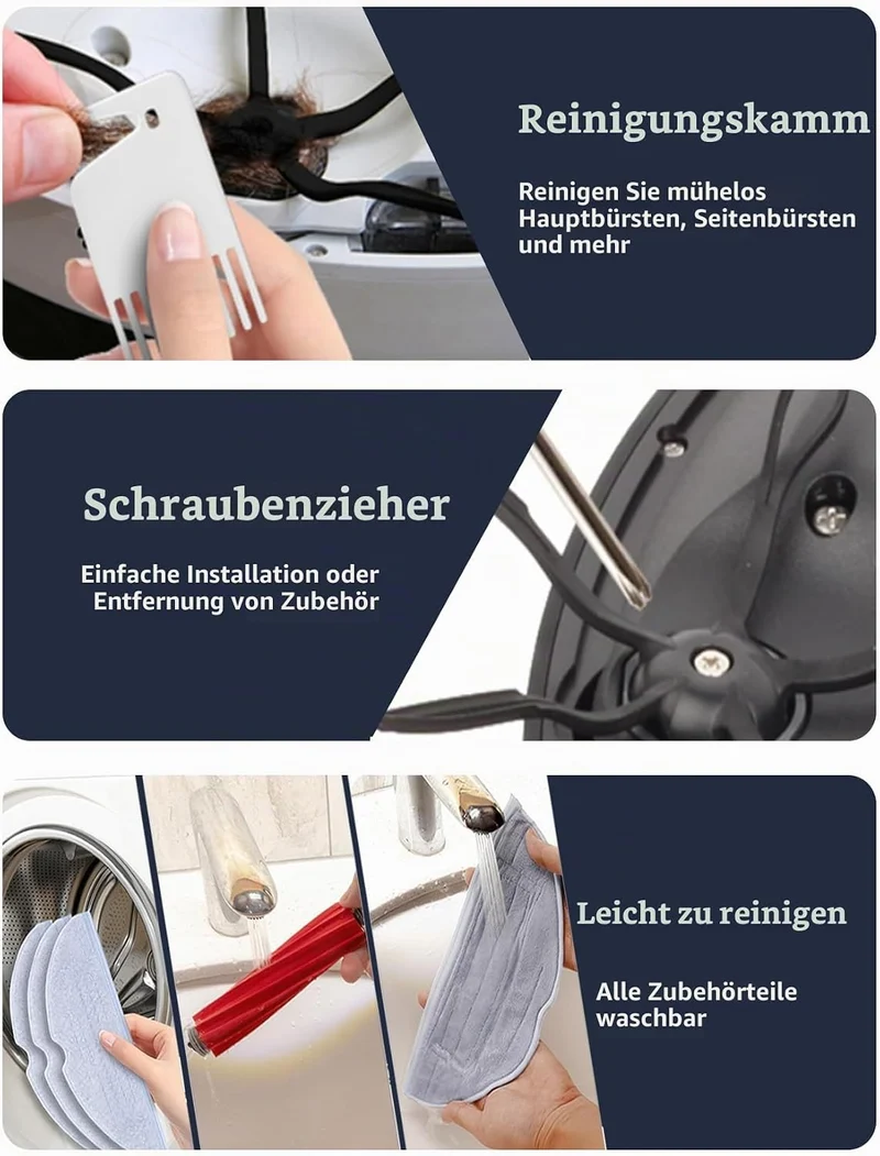 25 Stück Zubehör set für Roborock S7 MaxV Ultra/S7 Pro Ultra,mit Wasserfilter&Reinigungsbürste Assem