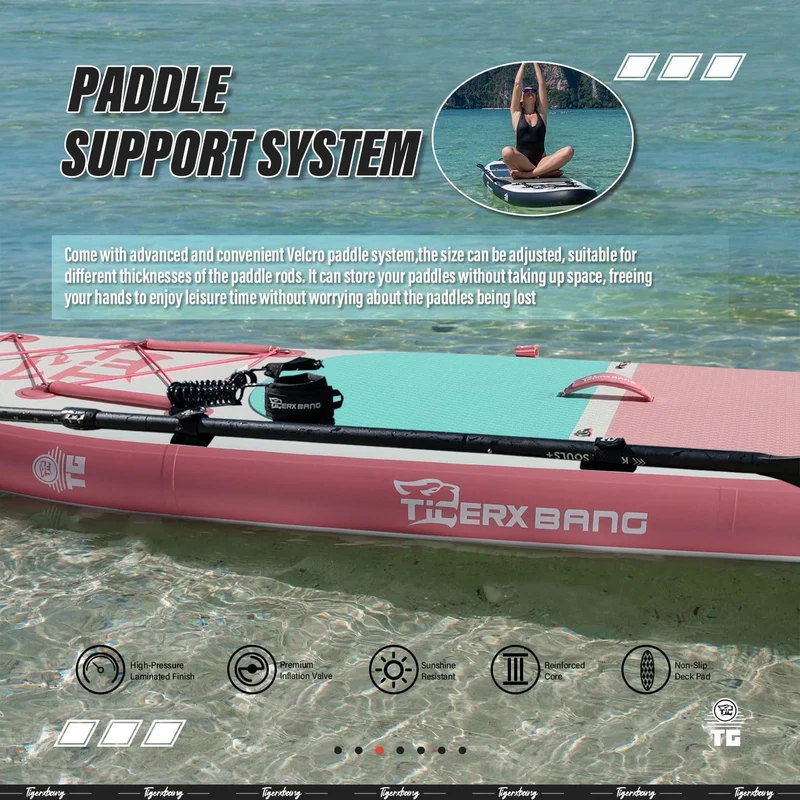 TIGERXBANG SUP Boards Stand Up Paddling Board, aufblasbare Paddle-Boards Defender-Pro-Kollektion Ros