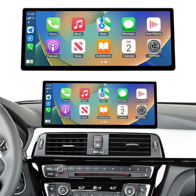 Road Top CarPlay Bildschirm, 12.3 Zoll Ultra-schmal Autoradio Stereo für BMW 3/4 Serie F30/F31/F32/F