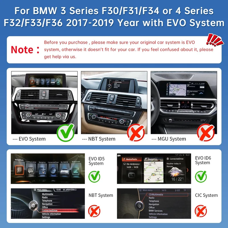 Road Top CarPlay Bildschirm, 12.3 Zoll Ultra-schmal Autoradio Stereo für BMW 3/4 Serie F30/F31/F32/F