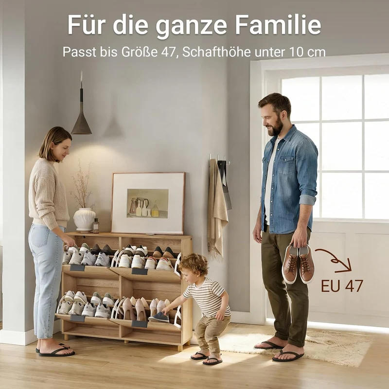 SoBuy schuhschrank schmal - schuhschrank Holz 24cm breit, grosse Kapazität für Schuhe bis Grösse 47,