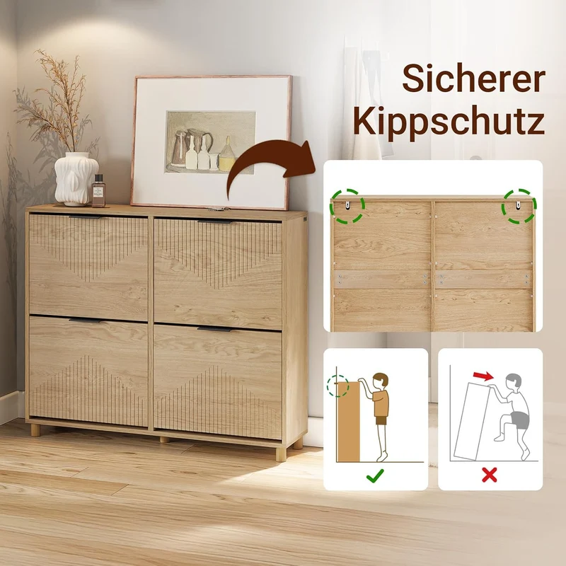 SoBuy schuhschrank schmal - schuhschrank Holz 24cm breit, grosse Kapazität für Schuhe bis Grösse 47,