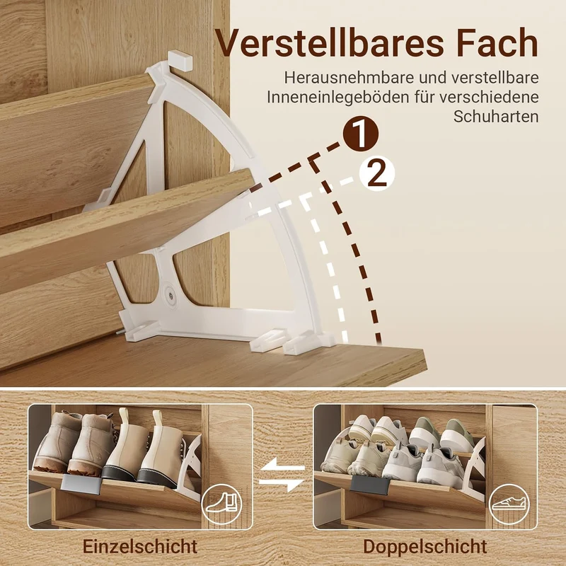 SoBuy schuhschrank schmal - schuhschrank Holz 24cm breit, grosse Kapazität für Schuhe bis Grösse 47,