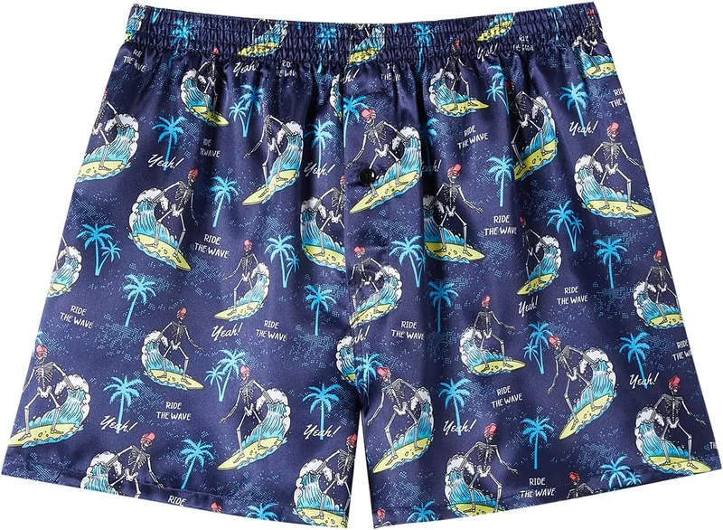 JupiterSecret Herren Satin Boxershorts Pack Unterwäsche, Silk Feeling Schlafshorts mit elastischem B