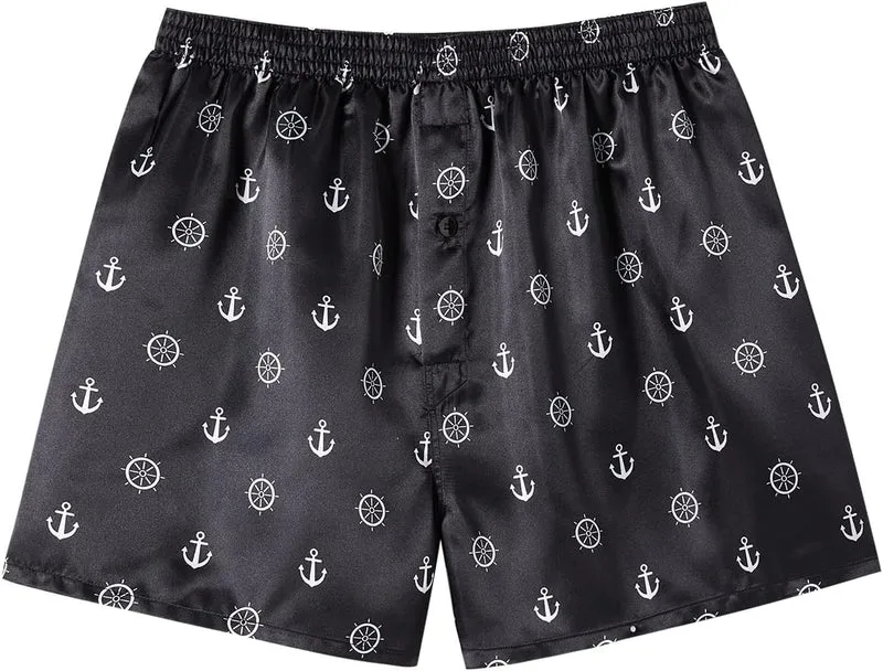 JupiterSecret Herren Satin Boxershorts Pack Unterwäsche, Silk Feeling Schlafshorts mit elastischem B