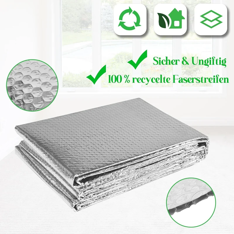 Doppelschicht Aluminiumfolie Isolierfolie Dämmfolie Alu Heizkörper Reflexionsfolie Doppelfolie Alu-L
