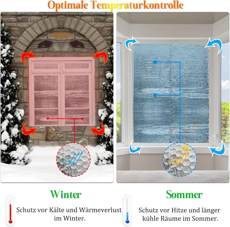 Doppelschicht Aluminiumfolie Isolierfolie Dämmfolie Alu Heizkörper Reflexionsfolie Doppelfolie Alu-L