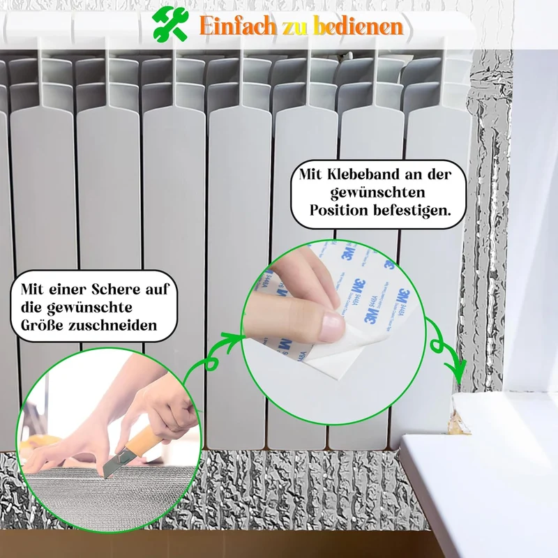 Doppelschicht Aluminiumfolie Isolierfolie Dämmfolie Alu Heizkörper Reflexionsfolie Doppelfolie Alu-L