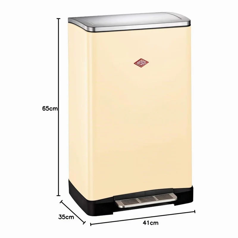 WESCO Big Double Boy Abfallsammler in der Farbe sand matt, pulverbeschichtetes Stahlblech, zwei getr