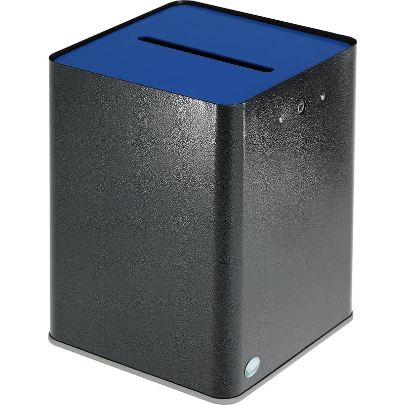 VAR | Datenschutz Papiersammler | 43 l | DSGVO-konform | antik-Silber/Blau