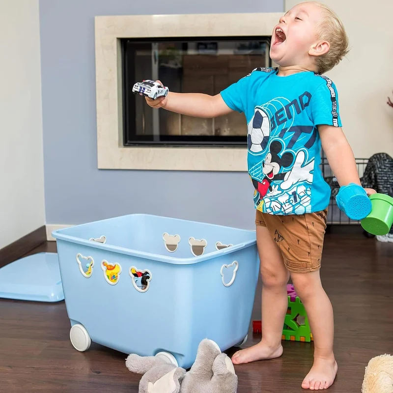 BranQ - Home essential - Multifunktionsbehälter für Spielzeug Bear 55 l, BPA-freier Kunststoff PP, P