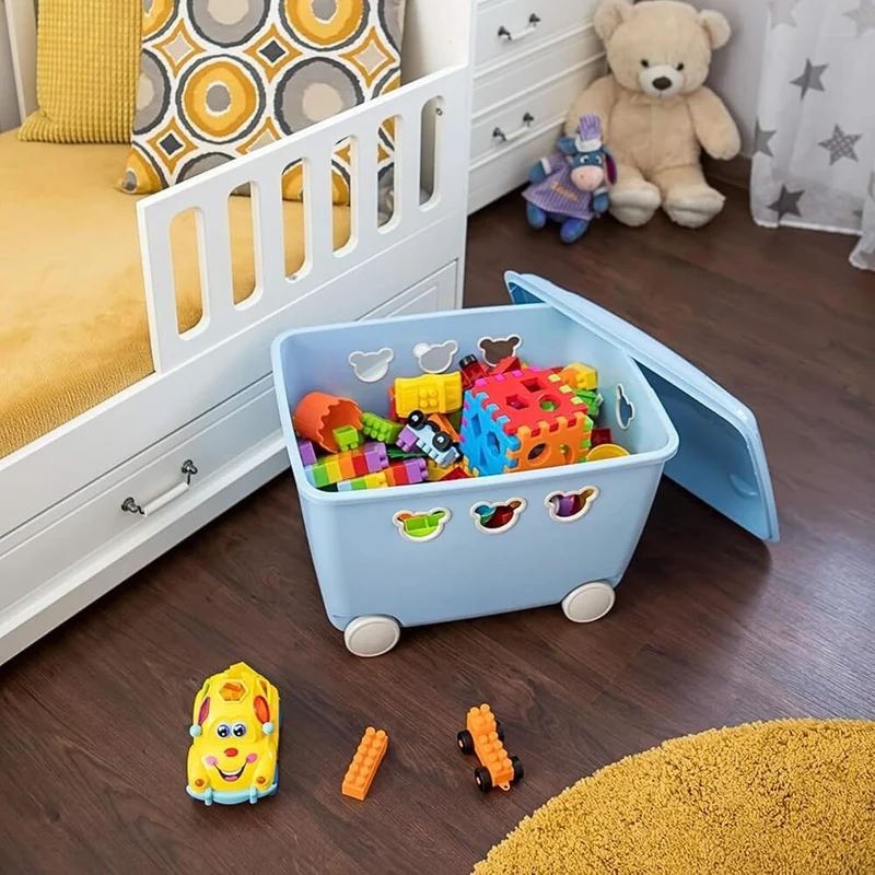BranQ - Home essential - Multifunktionsbehälter für Spielzeug Bear 55 l, BPA-freier Kunststoff PP, P