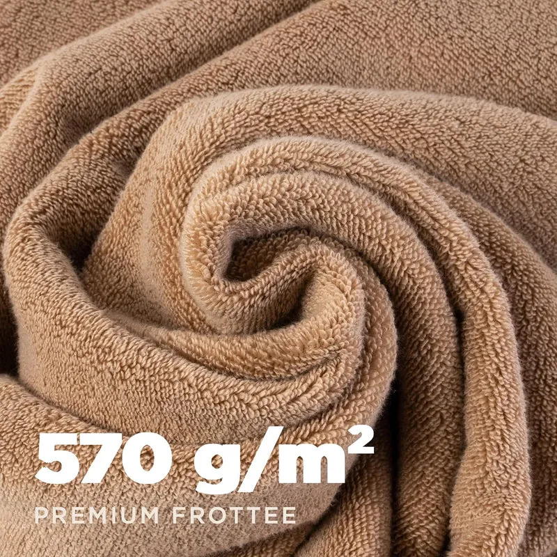 LAODI Premium Handtuch-Geschenkset, 2-teilig (Dusch- & Handtuch), 70 × 140 cm + 50 × 100 cm, 100% Ba