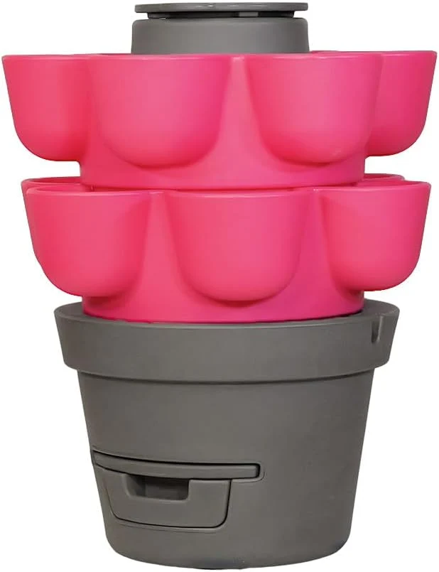 WORMgarden Fuchsie 2 Pflanzgefässe | Vertikaler Gemüsegarten mit integriertem Wurmkomposter | Legen