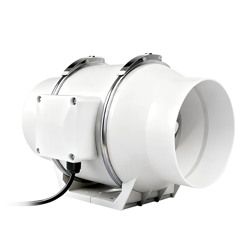 Rohrventilator 100mm, 220 m³/h, Rohrlüfter mit Stecker für Growzelt, Indoor, Gewächshaus, Hydrokultu