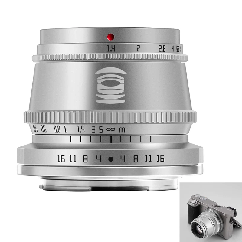 TTArtisan 35mm F1.4 Objektiv APS-C MF Kameraobjektiv kompatibel mit E-Mount Kameras A5000 A5100 A610