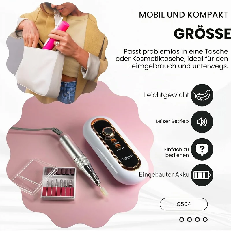 Nagelfräser Kabellos | Maniküre Pediküre Set Kabellos | Nail Drill 50W | Elektrische Nagelfeile | Na