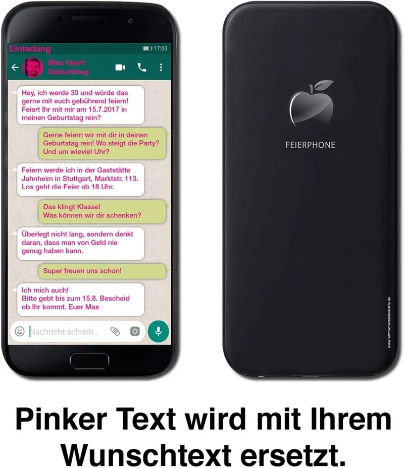 Smartphone Einladung Einladungskarte (15 Stück) Geburtstag Whatsapp, 15