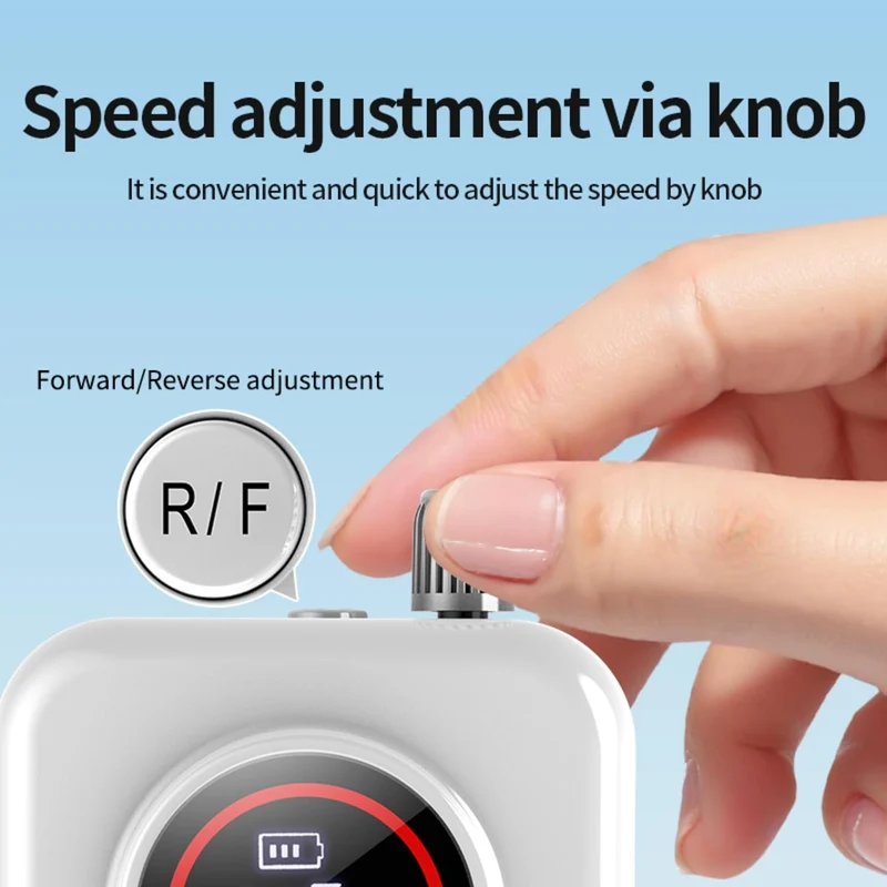 Kabellose Nagelfräse 50 W 45000 RPM mit USB-C, Wiederaufladbare Nail Drill Maschine mit Fräser-Set,
