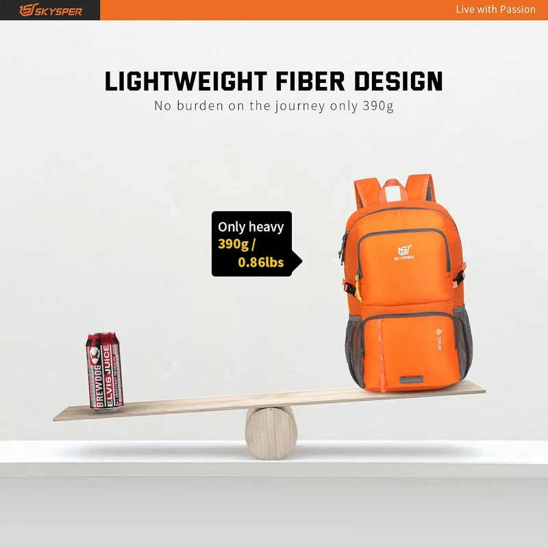SKYSPER Ultraleichter Faltbarer Rucksack mit Nassfach - Wasserfest und Verstaubarer Daypack für Wand