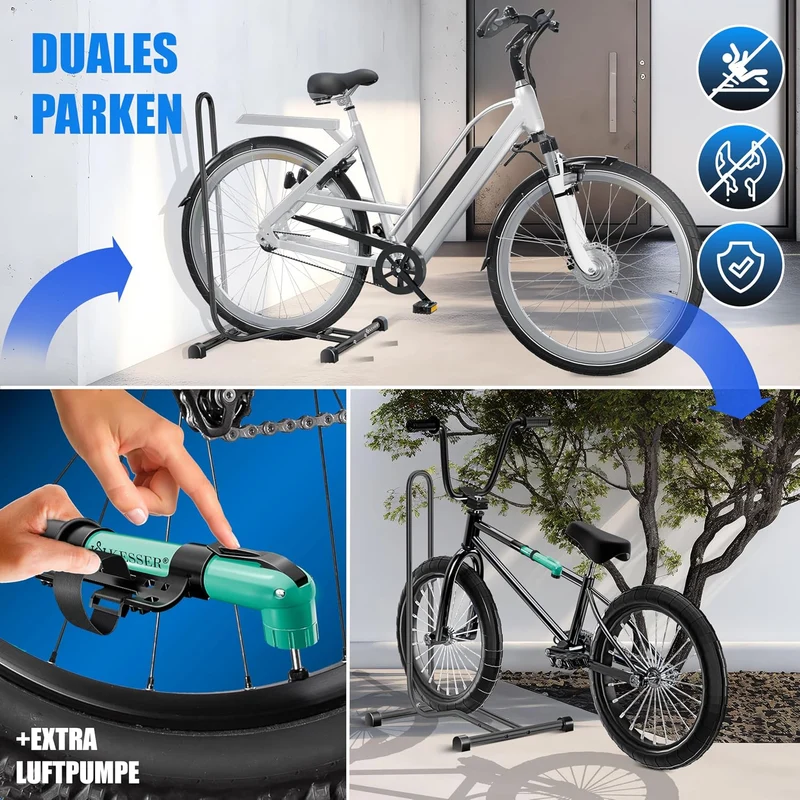 KESSER® Fahrradständer Boden einzeln für Mountainbike, E-Bike, Citybike, Rennrad, MTB | Fahrrad Mont