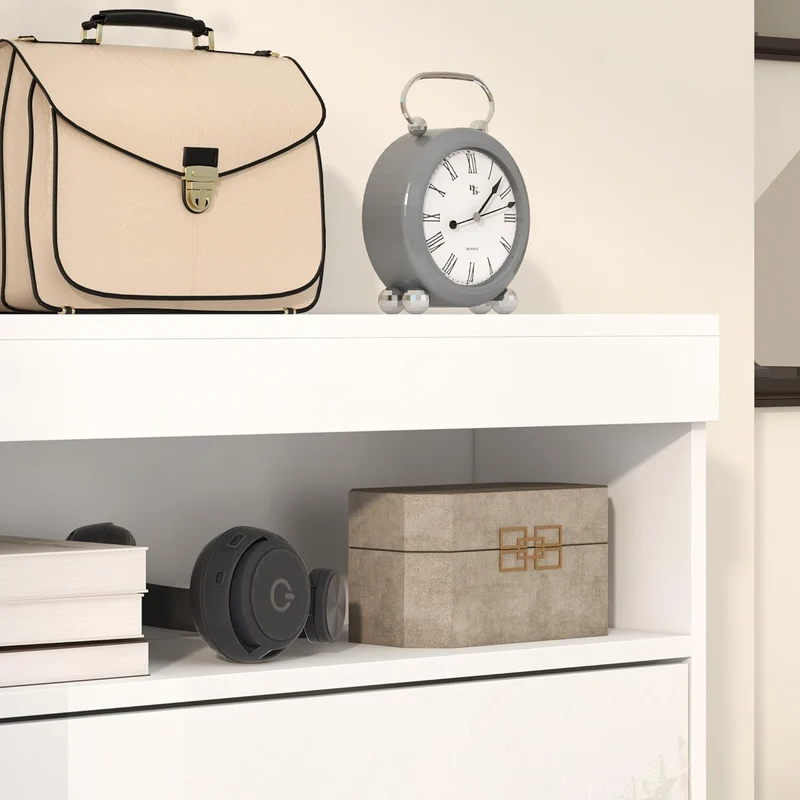 HOMCOM Schmaler Schuhschrank, Wandmontierter oder freistehender Schuhschrank mit 2 Klappschubladen u
