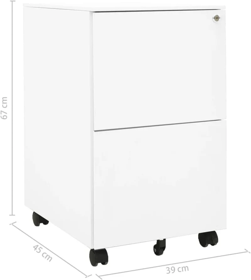 Aktenschrank mit Rollen Büroschrank Rollschrank Rollcontainer Schubladenschrank mit Schubladen Metal