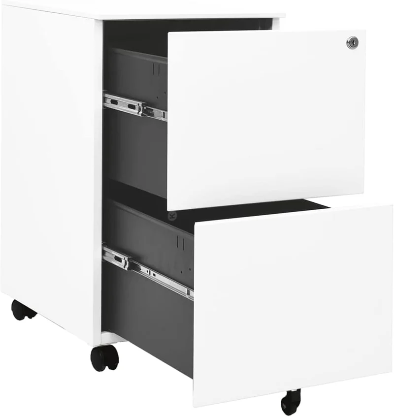 Aktenschrank mit Rollen Büroschrank Rollschrank Rollcontainer Schubladenschrank mit Schubladen Metal