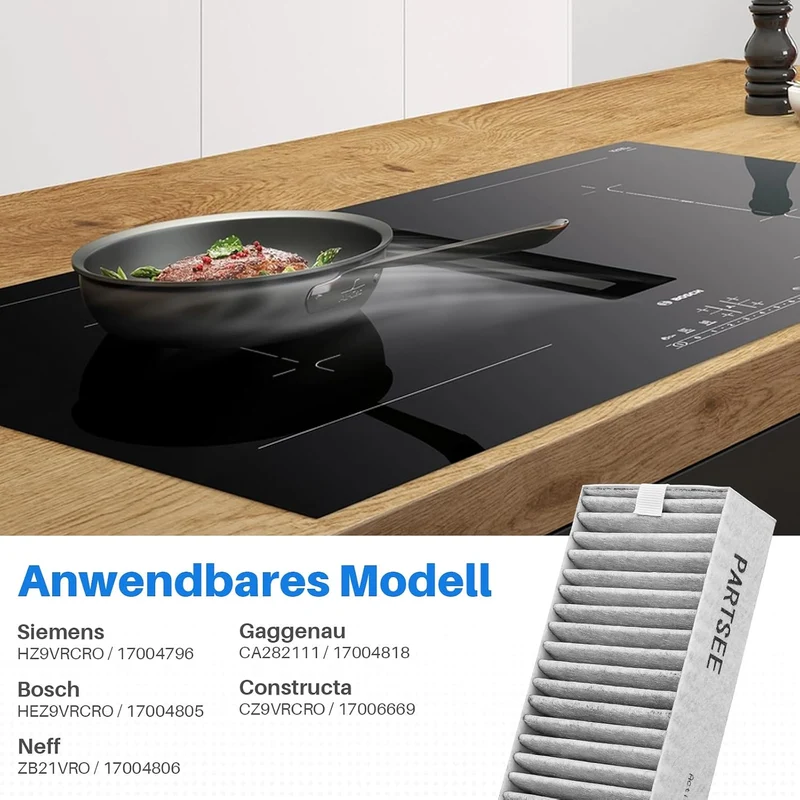 Dunstabzugshaube Aktivkohlefilter für Bosch HEZ9VRCR0 / Siemens HZ9VRCR0 / Neff Z821VR0 / Gaggenau C
