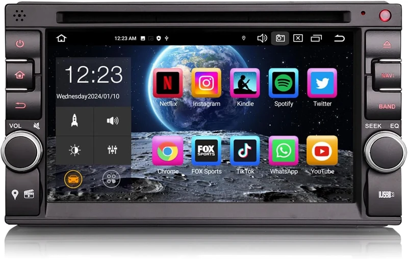 ERISIN Doppel Din 2 Din Android 14 Universal GPS Navi DVD Autoradio 6.2 Zoll Touchscreen Unterstützt