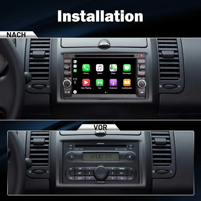 ERISIN Doppel Din 2 Din Android 14 Universal GPS Navi DVD Autoradio 6.2 Zoll Touchscreen Unterstützt