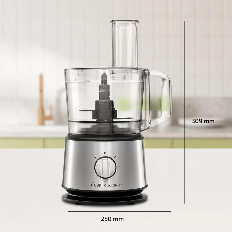 Ufesa Quick Slicer Processor Multifunktions-Foodprozessor 10-in-1, 1200W, 1,5L Fassungsvermögen, Ede