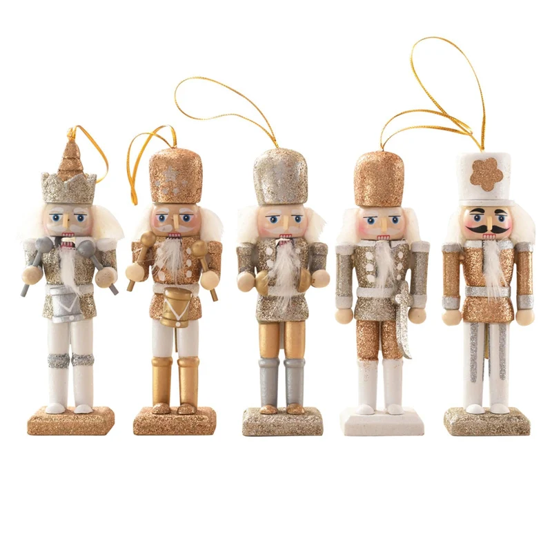 2025 Nussknacker Figur 5 Stücke Nussknacker Weihnachtsfiguren 13 cm Weihnachten Nussknacker Ornament