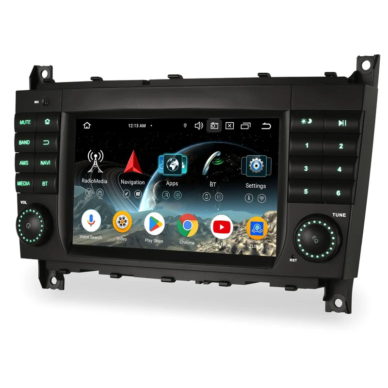 Erisin Android 14 Acht-Kern 4GB+64GB Autoradio Für Mercedes Benz C/CLC Klasse W203 G-Klasse W463 mit